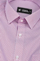 White with red rhombus shape printed cotton shirt