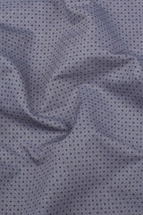 Grey with tiny square shape printed cotton shirt