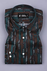 Rainbow Rama Green With Brown Printed Shirt