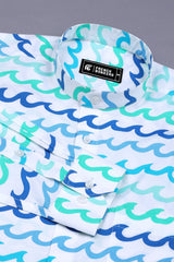 White With Multicolor Waves Printed Shirt
