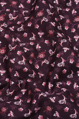 Purple With Light Pink Floral Printed Shirt