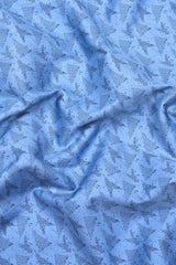 Sky Blue with Navy Blue Sprinkal Printed Cotton Shirt