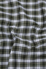 Green With White Check Shirt