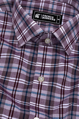 Maroon With White Check Cotton Shirt