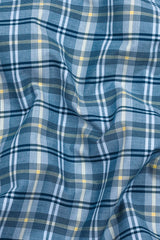 Blue With Multicolor Check Cotton Shirt
