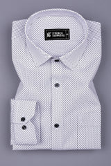 White With Black Printed Cotton Shirt