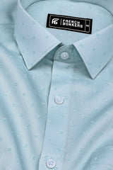 Pastal Green Tennis Balls Printed Cotton Shirt