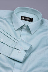 Pastal Green Tennis Balls Printed Cotton Shirt