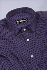 Leon Blue Printed Cotton Shirt