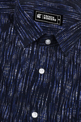 Navyblue With Blue And White Printed Cotton Shirt