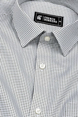 Green With White Printed Premium Cotton Shirt