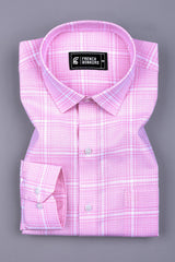 Blush Pink With White Micro Check Shirt