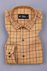 Biscuit Cream With Black Check Shirt