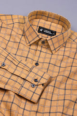 Biscuit Cream With Black Check Shirt