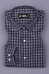 Black With Strom Grey Multi Check Cotton Shirt