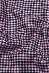 Baby Pink With Black Check Cotton shirt