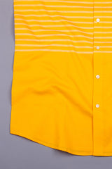 Sunglow Yellow With White Weft Stripe Oxford Shirt