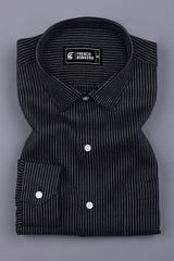 Black With Silver Pin Stripe Shirt