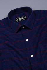 Red With Navyblue Shaded Stripe Shirt