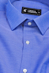 Blue Dobby Texture Cotton Shirt