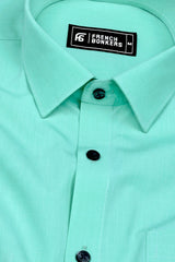Mint Green Solid Cotton Shirt