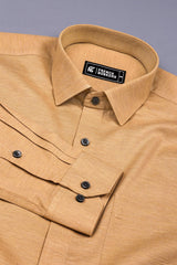 Camel Cream Solid Cotton Shirt