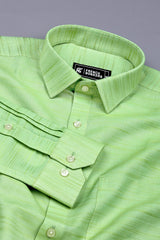 Parrot Green Solid Linen shirt