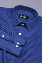 Steel Blue Solid Cotton Shirt