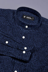 Blue Random Line Printed Shirt