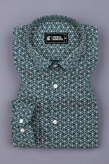 Rama Green Multi Hexagon Printed Shirt
