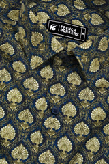 Peacock Bloom Printed Cotton Shirt