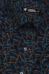 Deep Navy blue Geometrical Printed Cotton shirt
