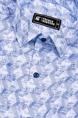 White with Optical Shades Printed Cotton Shirt