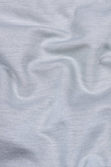 Soft Grey Woven Texture Solid Cotton Shirt