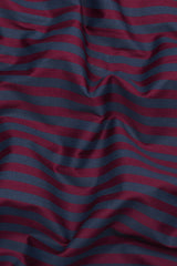 Wine with Charcoal Striped Cotton Shirt