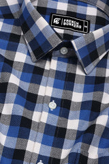 Ingrid Blue Herringbone Pattern Check Shirt