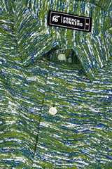 Safari Green Random Sprinkle Printed Cotton Shirt