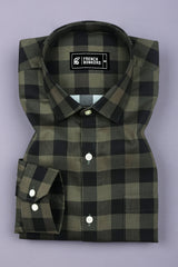 Virgo Green Sudoku Cotton Check Shirt