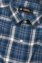 Urban Slate Blue Tartan Check Shirt