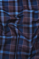 Steel Night Blue and Brown Box Check Shirt