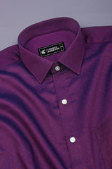 Persian Marron with Blue Jacquard Pattern Shirt