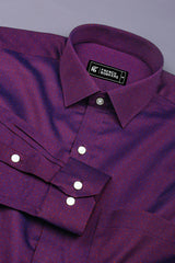 Persian Marron with Blue Jacquard Pattern Shirt