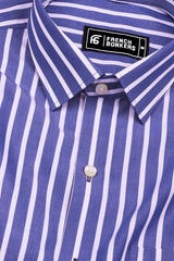 Storme Blue with White Vintage Stripe Shirt