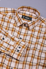 Axvero Brown Multi-Tone Check Cotton Shirt