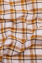 Axvero Brown Multi-Tone Check Cotton Shirt