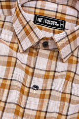 Axvero Brown Multi-Tone Check Cotton Shirt