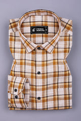 Axvero Brown Multi-Tone Check Cotton Shirt