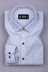 Norell Grey with Subtle Directional Printed Cotton Shirt