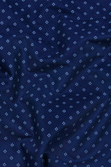 Bravino Blue Shadow Diamond Print Cotton Shirt