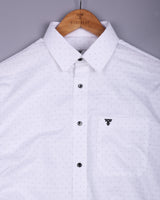 Orsen White With Black Dotted Dobby Cotton Shirt